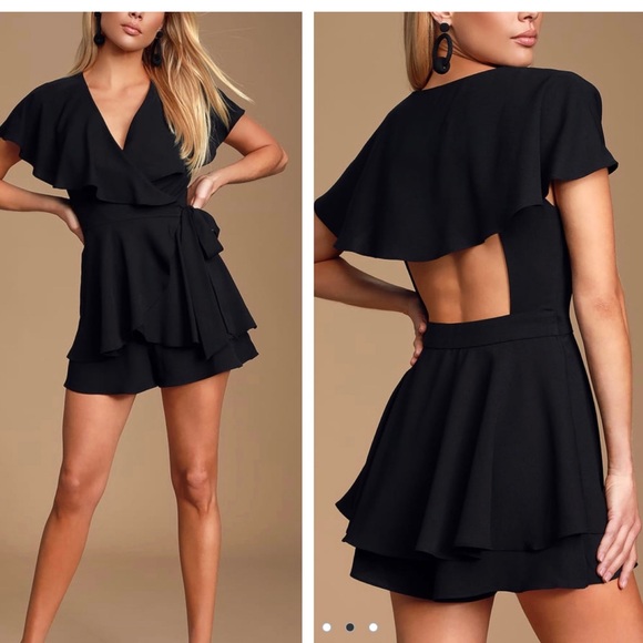 DO+BE Pants - DO+BE Ruffled Backless Wrap Skort Romper Size S